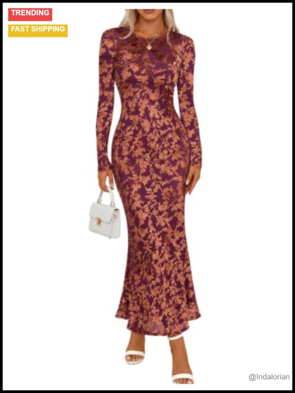 Velvet Floral Mesh Maxi Dress Long Sleeve Bodycon Ruffle Hem Wedding Guest